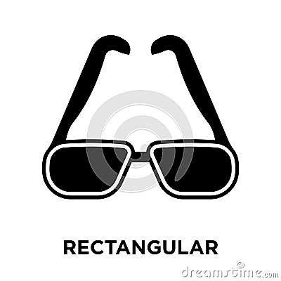 Rectangular eyeglass frame iconÂ  vector isolated on white background, logo concept of Rectangular eyeglass frameÂ  sign on trans Vector Illustration